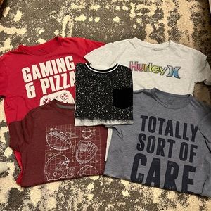 Lot of 5 Boys Graphic Tees 10/12 Large